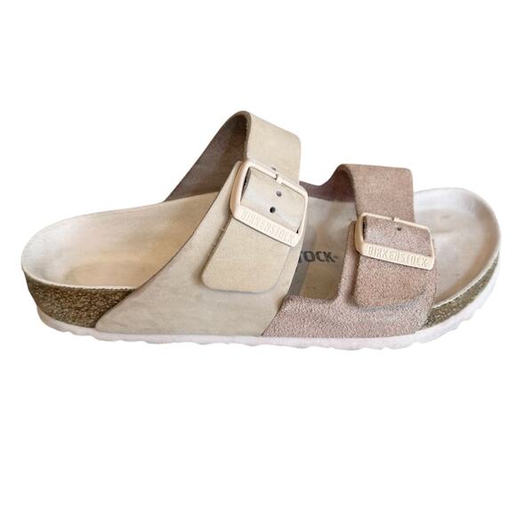 Birkenstock Arizona Sandals Two Tone Pink Suede & Brushed Nubuck 37 - Picture 1 of 8